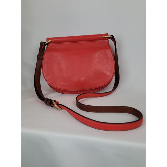 Vera Bradley Leather Sidesaddle Crossbody Shoulder Bag Red Canyon Sunset - Picture 1 of 10
